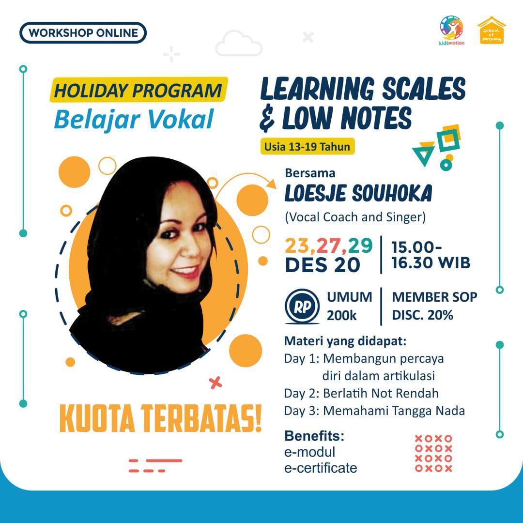 Online Holiday Program Belajar Vokal: Learning Scales & Low Notes