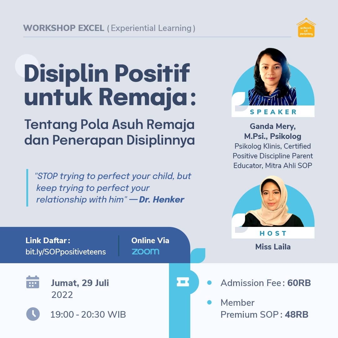 EXCEL Disiplin Positif untuk Remaja: Tentang Pola Asuh Remaja dan Penerapan Disiplinnya 