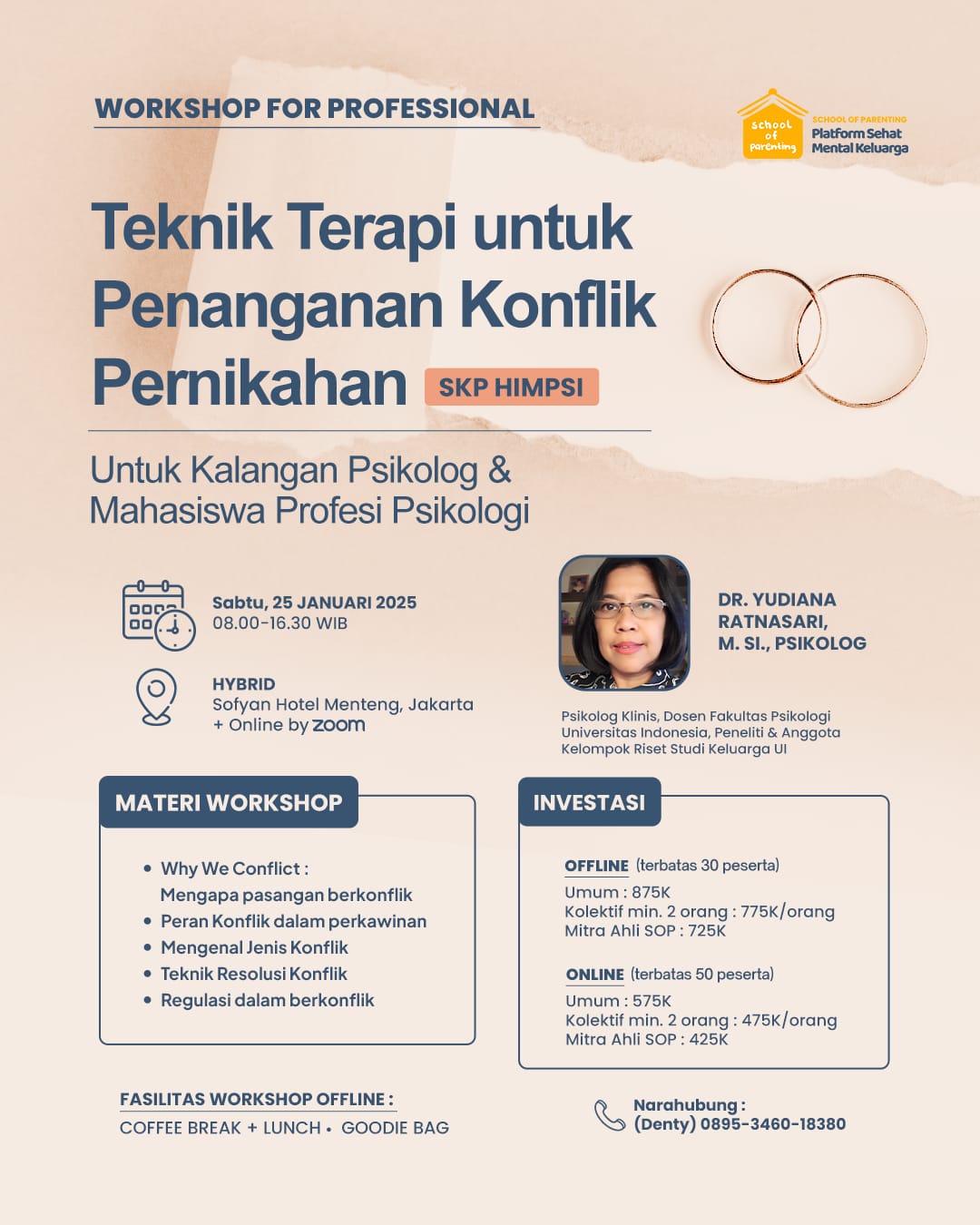 Workshop for Professional: Teknik Terapi untuk Penanganan Konflik Pernikahan